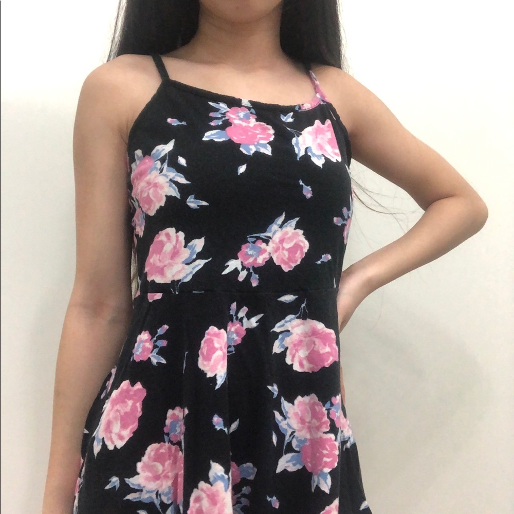 black floral print dress